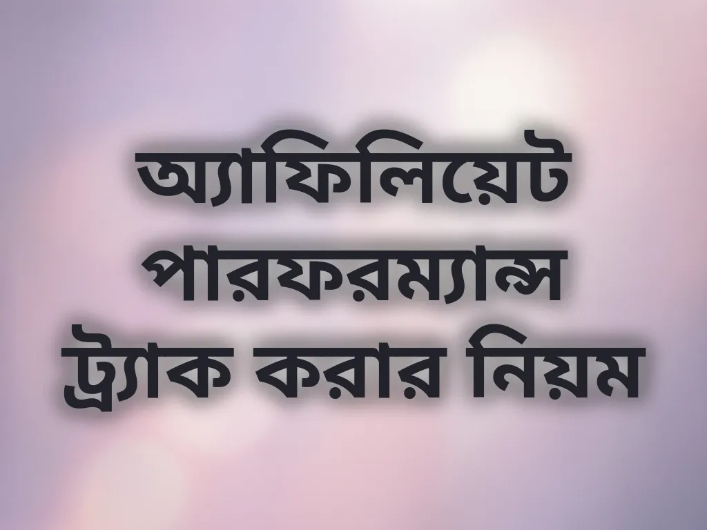 অ্যাফিলিয়েট পারফরম্যান্স ট্র্যাক করার নিয়ম